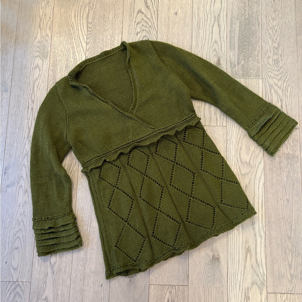 Handmade Olive Green Women's Sweater
